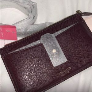 Kate Spade Maroon/Burgundy Small Tab Crossbody